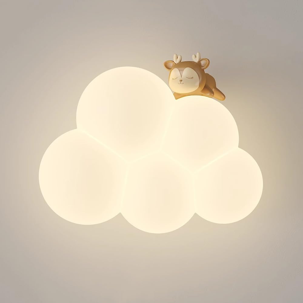 Applique murale nuage pour chambre d'enfant – veilleuse LED avec figurine