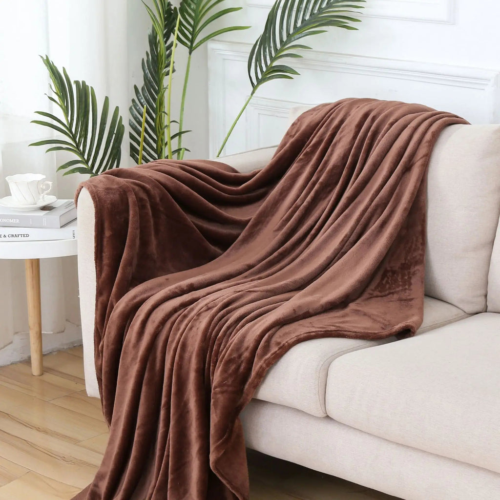 Plaid peluche ultra-doux – flanelle épaisse, canapé et lit
