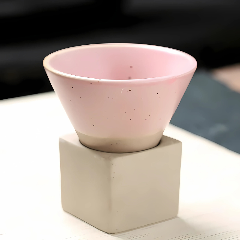 Tasses en céramique sans anse, lot de 2 – émail artisanal