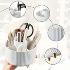 Rangement maquillage rotatif – cinq compartiments et base pivotante