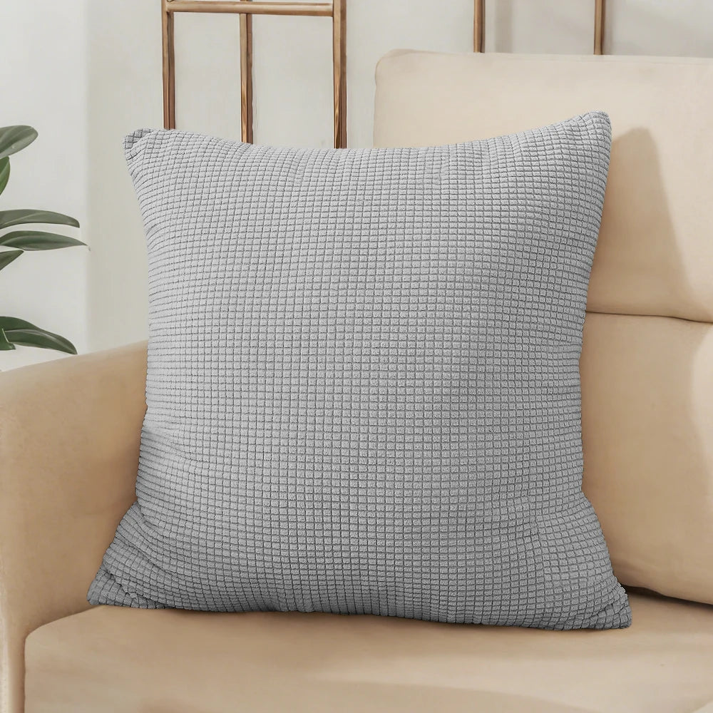 Housse de coussin jacquard gaufrée – relief tissé, fermeture invisible