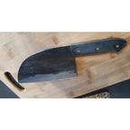 Couteau de chef forgé à la main – lame large et manche en bois
