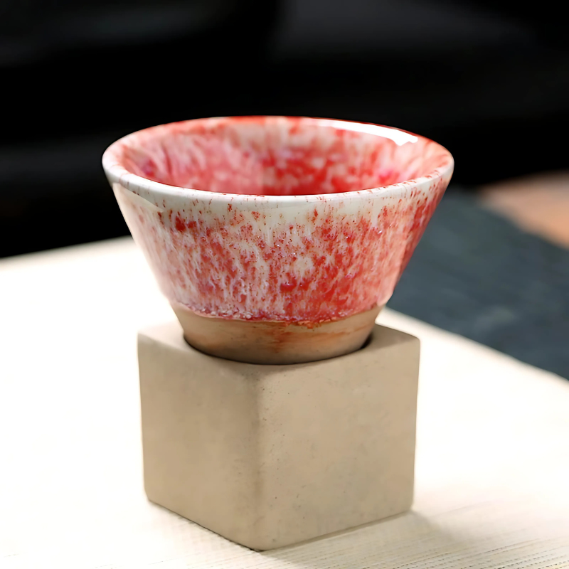 Tasses en céramique sans anse, lot de 2 – émail artisanal