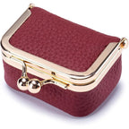 Boîte à bijoux de voyage – cuir grainé, fermoir à clip et intérieur compartimenté