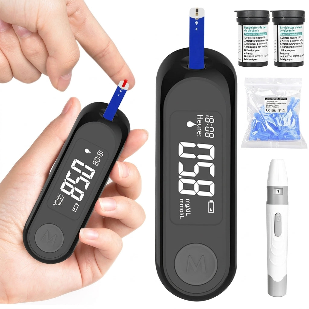 Glucomètre digital portable – écran LED