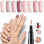 Stylo vernis gel pour nail art – pointe fine, coffret de quatre couleurs
