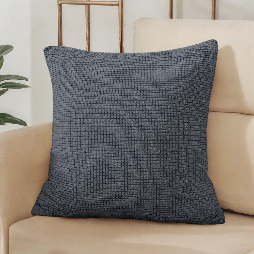 Housse de coussin jacquard gaufrée – relief tissé, fermeture invisible