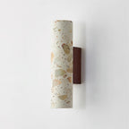 Applique murale cylindrique en terrazzo – éclairage haut et bas