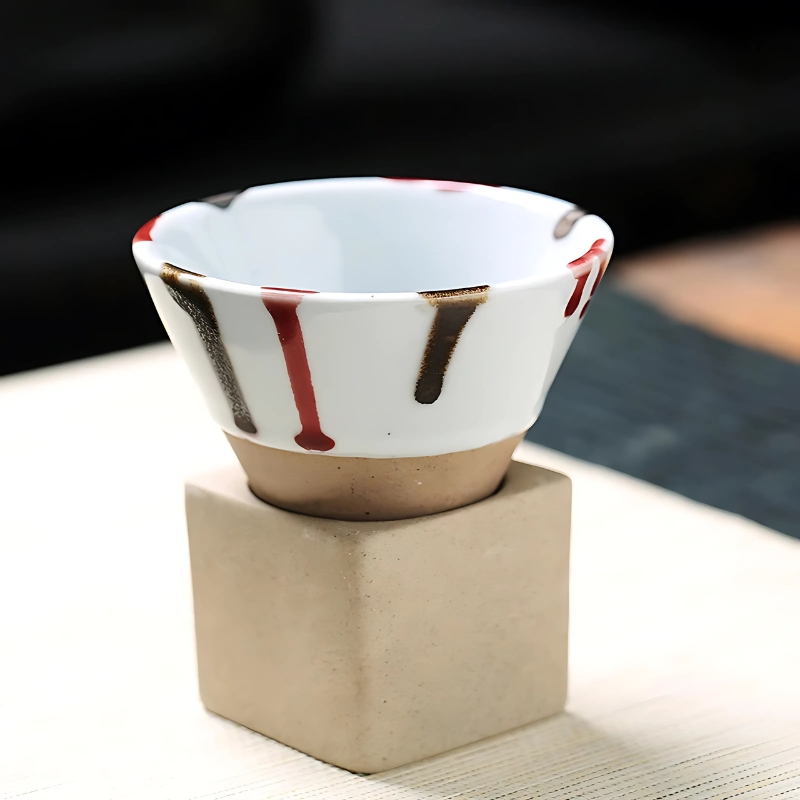 Tasses en céramique sans anse, lot de 2 – émail artisanal