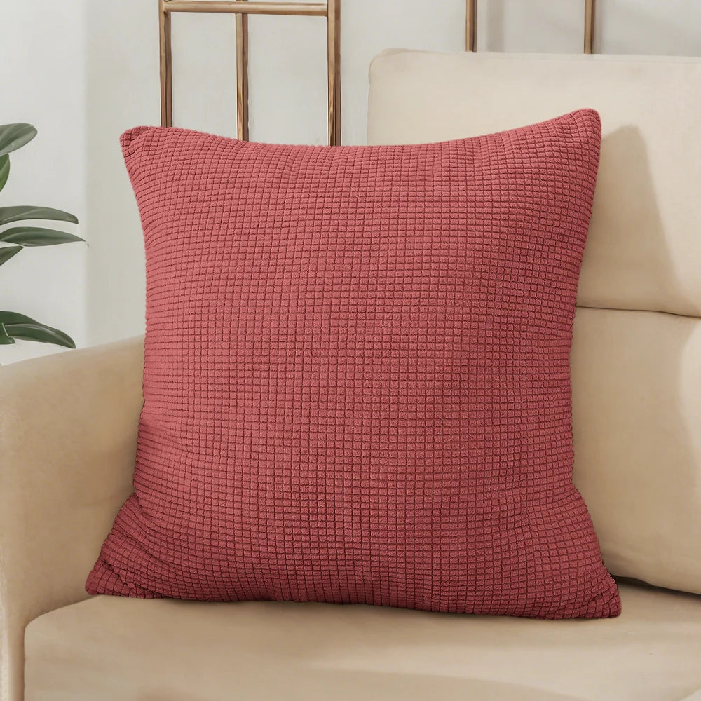 Housse de coussin jacquard gaufrée – relief tissé, fermeture invisible