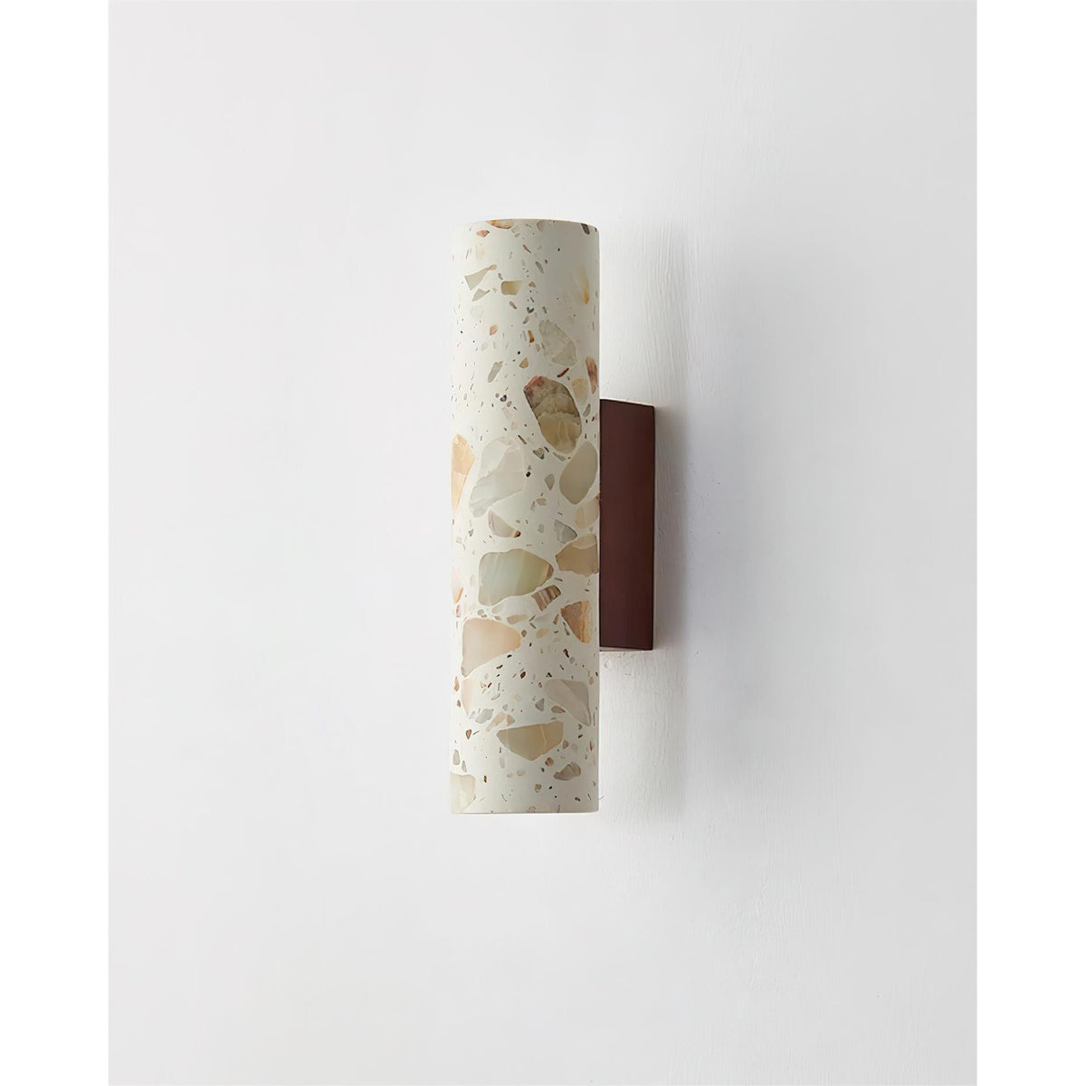 Applique murale cylindrique en terrazzo – éclairage haut et bas