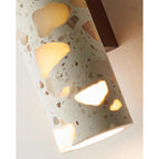 Applique murale cylindrique en terrazzo – éclairage haut et bas
