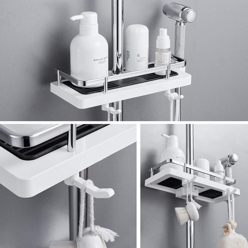 Étagère de douche sans perçage – support réglable pour barre