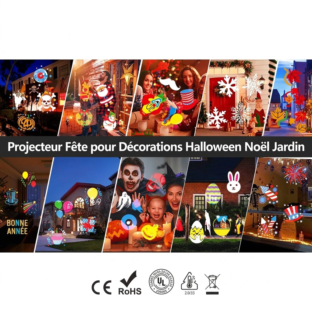 Projecteur LED extérieur – double tête Halloween et Noël