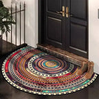 Tapis de porte demi-lune – motif bohème, dessous antidérapant