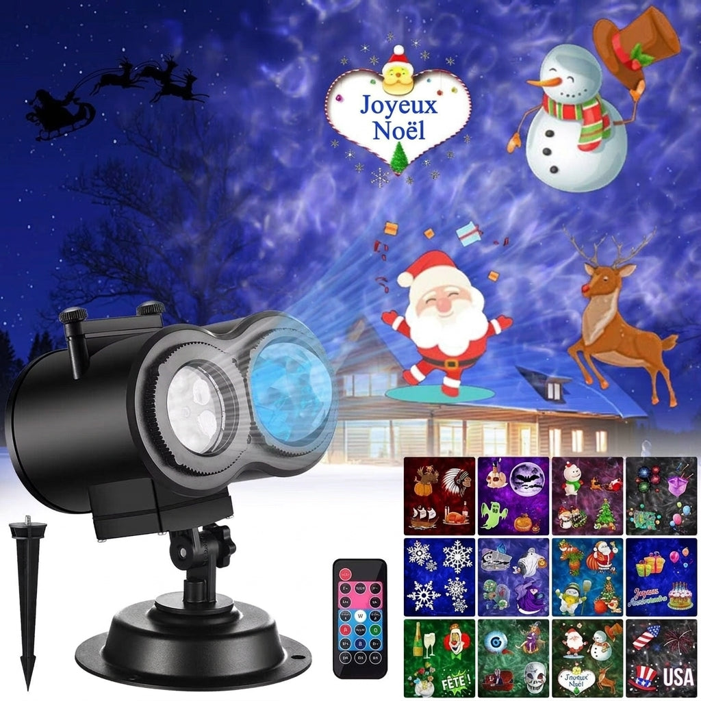 Projecteur LED extérieur – double tête Halloween et Noël