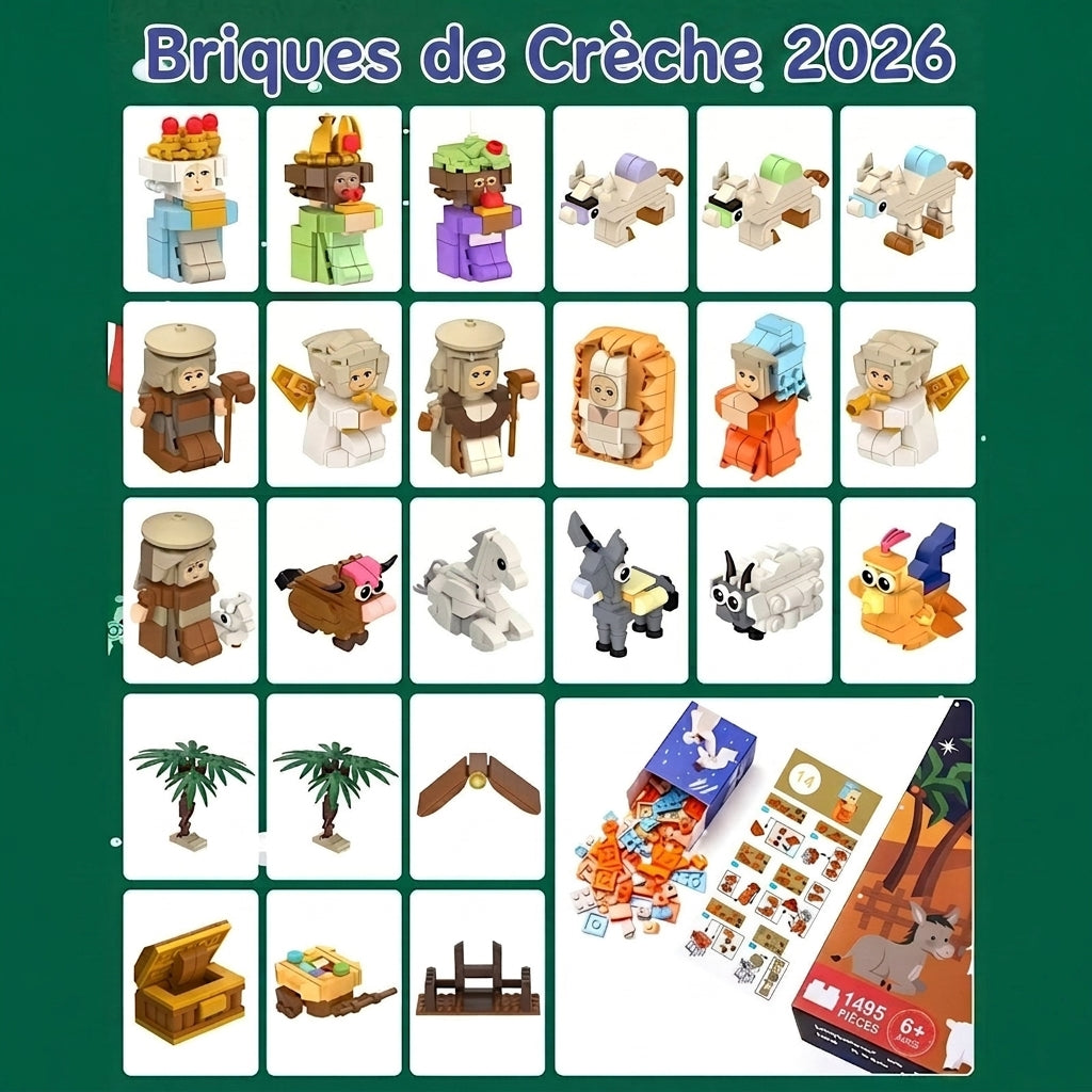 Calendrier de l'avent crèche 2026 – 24 kits pour construire la crèche