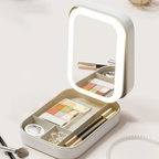 Vanity case avec miroir LED – rangement maquillage à compartiments