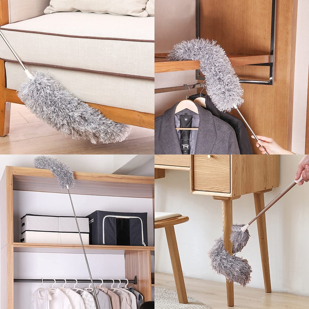 Plumeau télescopique microfibre – manche extensible et tête flexible