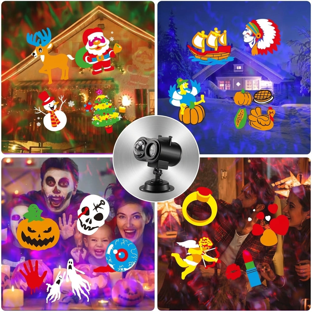 Projecteur LED extérieur – double tête Halloween et Noël
