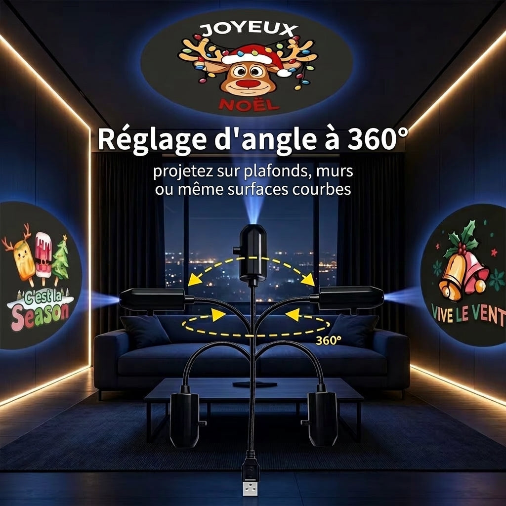 Projecteur lumineux – décoration festive murale et plafond
