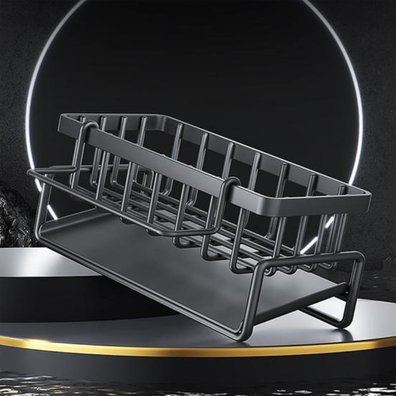 Égouttoir d'évier en inox – rangement éponge avec porte-torchon