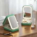 Vanity case avec miroir LED – rangement maquillage à compartiments