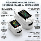 Appareil de doigt 2-en-1 – Mesures d'oxymétrie et glucose