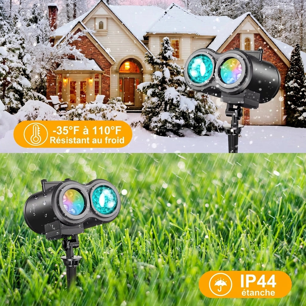 Projecteur LED extérieur – double tête Halloween et Noël
