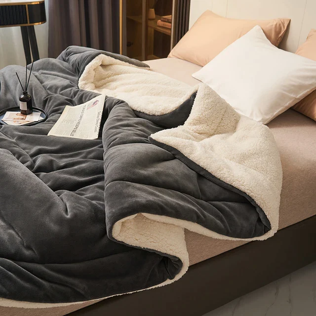 Plaid polaire réversible – flanelle douce et envers sherpa