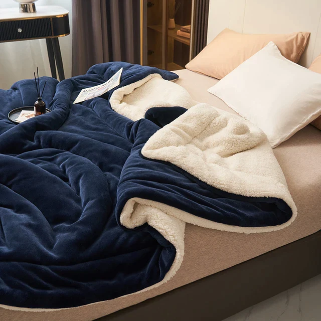 Plaid polaire réversible – flanelle douce et envers sherpa
