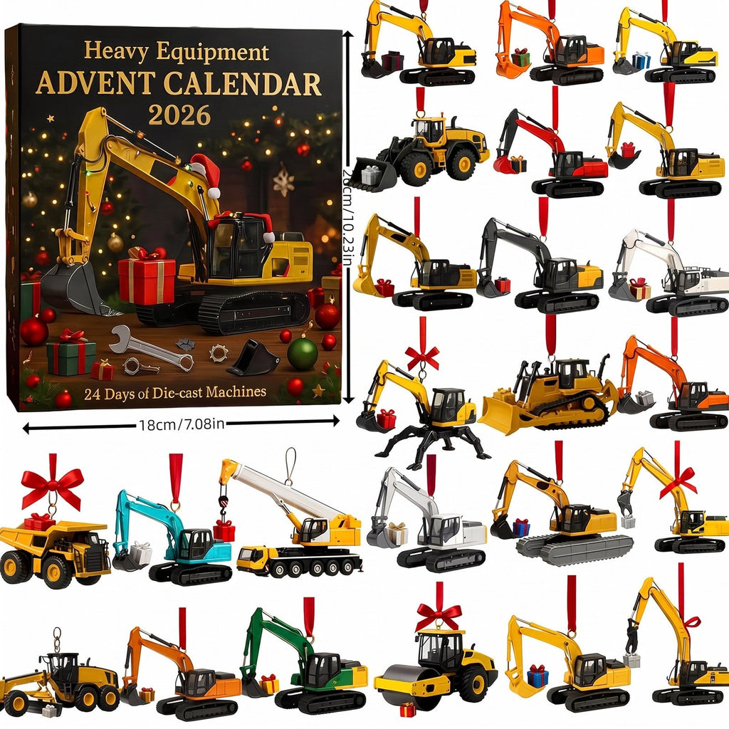 Adventskalender Kinder 2026 - 24 Baufahrzeug-Ornamente für festliche Freude - Bild 7