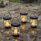 Lanterne solaire effet flamme – éclairage d'ambiance de jardin