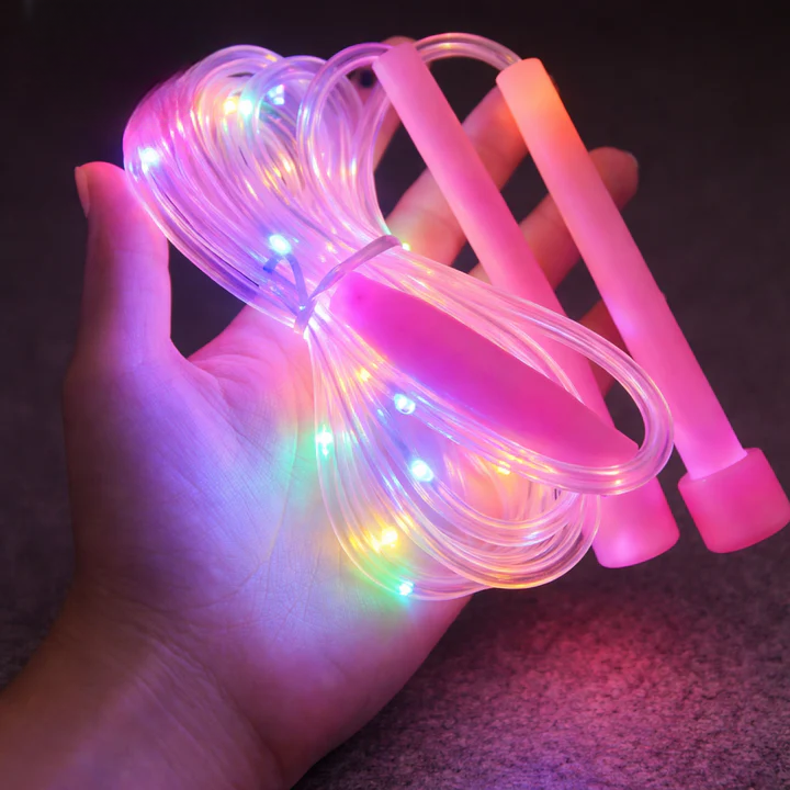 Corde à sauter lumineuse – LED intégrées, longueur réglable