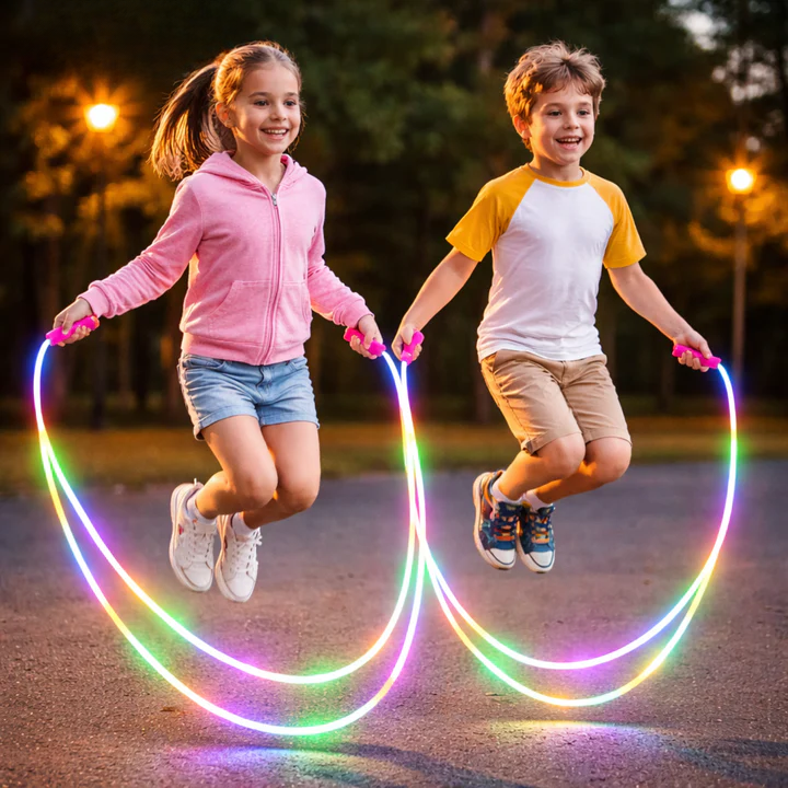 Corde à sauter lumineuse – LED intégrées, longueur réglable