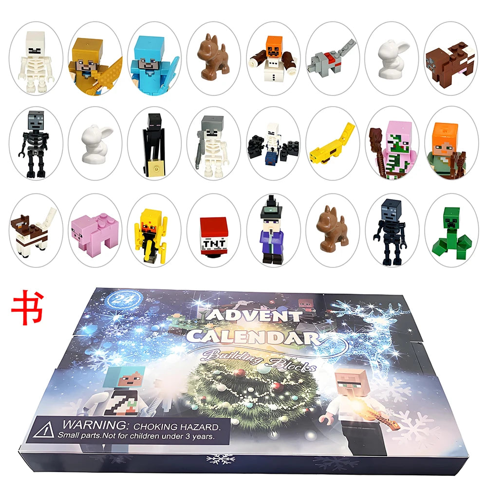 Minecraft Adventskalender 2026 - 24 Figuren für kreatives Spielen Kinder – Bild 1