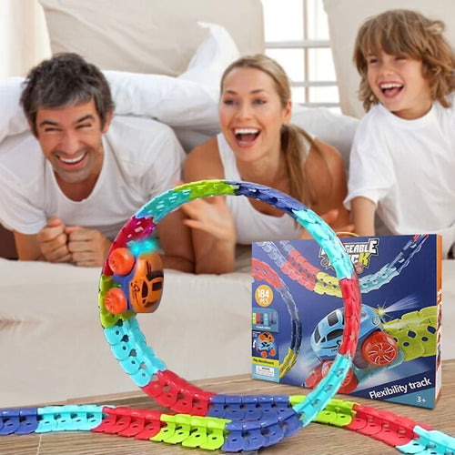 Circuit de voitures flexible avec looping – rails modulables