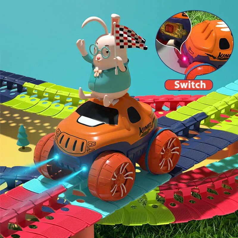 Circuit de voitures flexible avec looping – rails modulables
