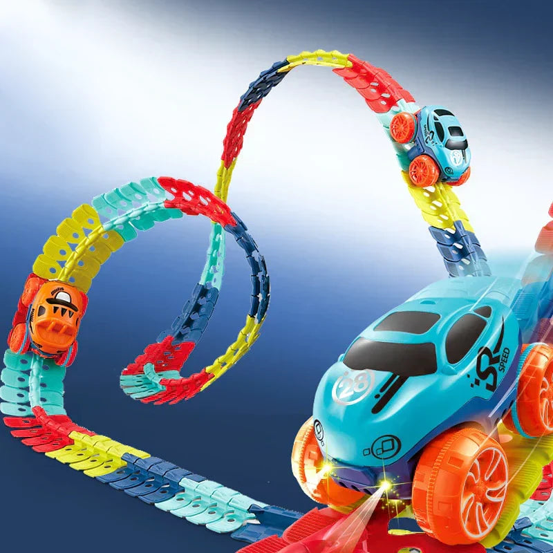 Circuit de voitures flexible avec looping – rails modulables