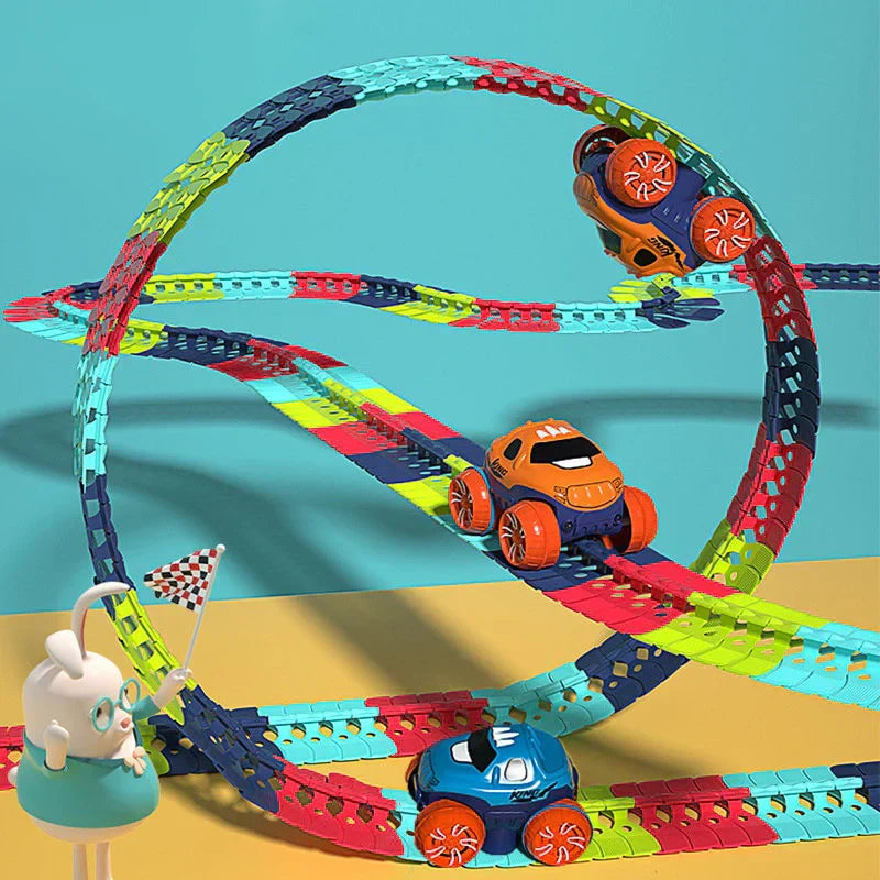 Circuit de voitures flexible avec looping – rails modulables