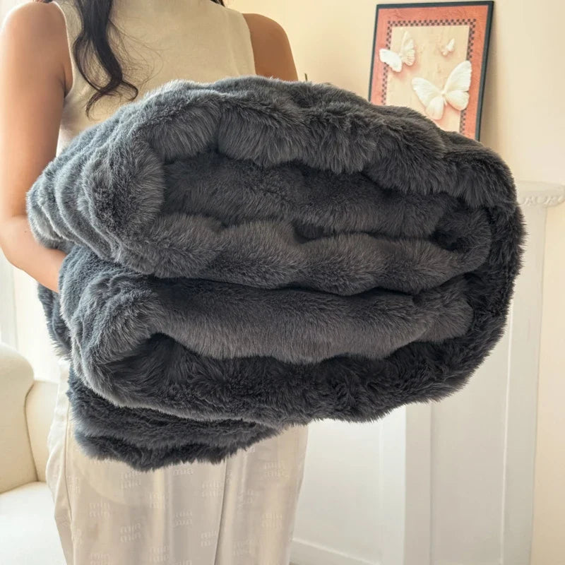 Plaid moelleux double épaisseur – maille gaufrée, quatre formats