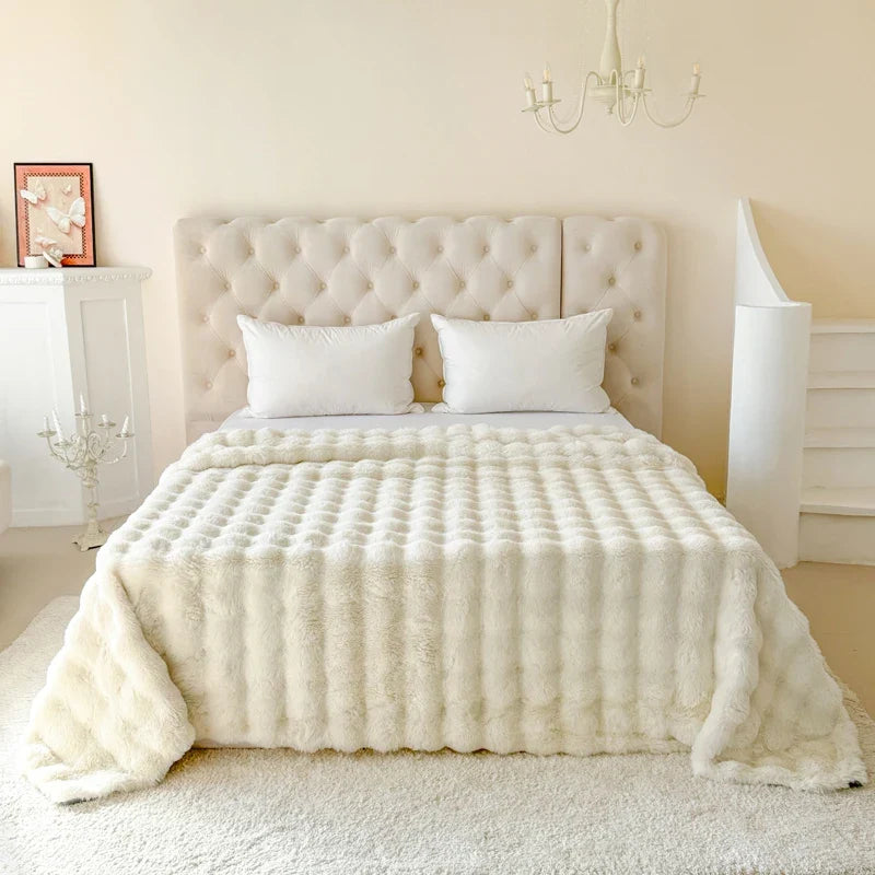 Plaid moelleux double épaisseur – maille gaufrée, quatre formats