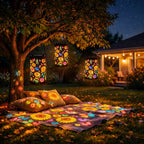 Lanterne solaire à projection – motifs lumineux au sol