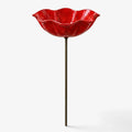 Abreuvoir oiseaux décoration – coquelicot rouge métallique