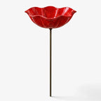 Abreuvoir oiseaux décoration – coquelicot rouge métallique