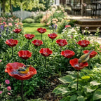 Abreuvoir oiseaux décoration – coquelicot rouge métallique