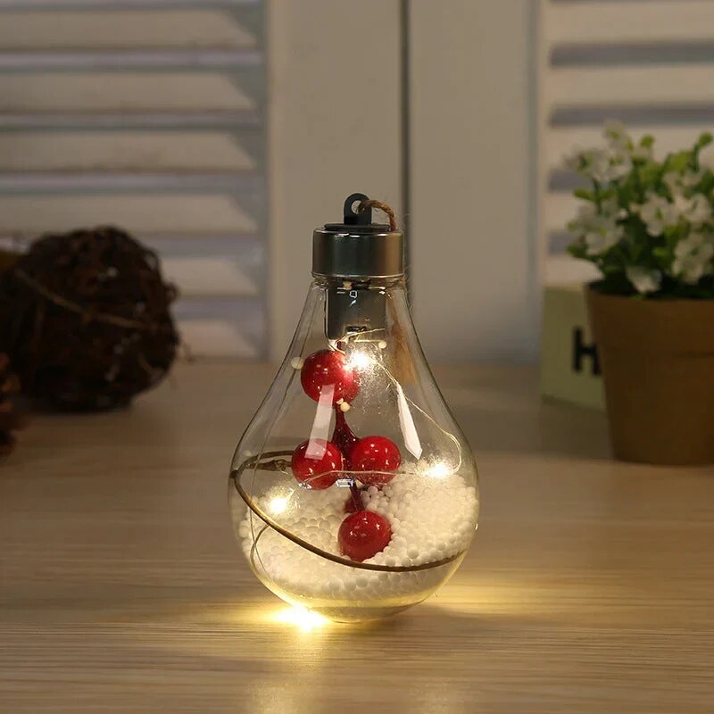Ampoule LED décorative à suspendre – mini-paysage de Noël