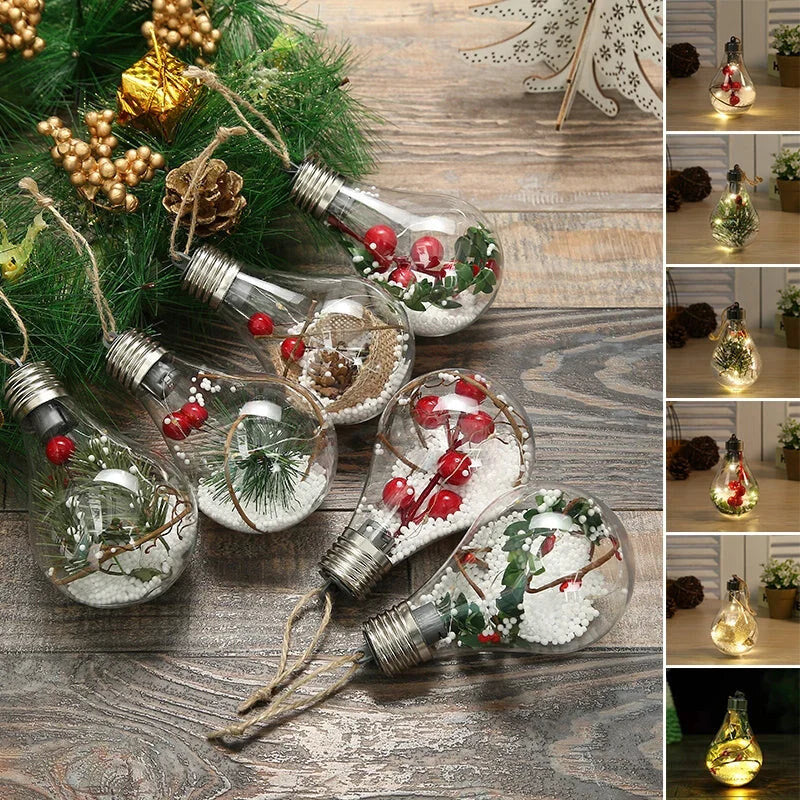 Ampoule LED décorative à suspendre – mini-paysage de Noël
