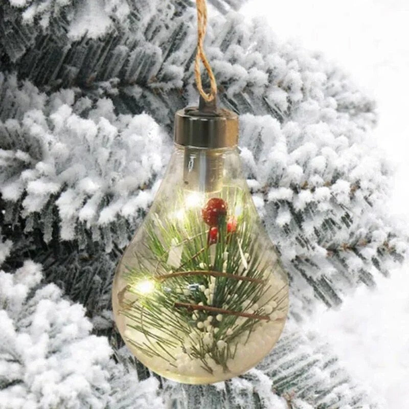 Ampoule LED décorative à suspendre – mini-paysage de Noël
