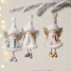 Ange en peluche avec bonnet – ornement suspendu Noël